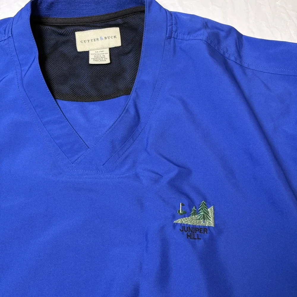 VTG Cutter & Buck‎ Mens Blue golf pullover windbreaker size Medium Juniper Hill
